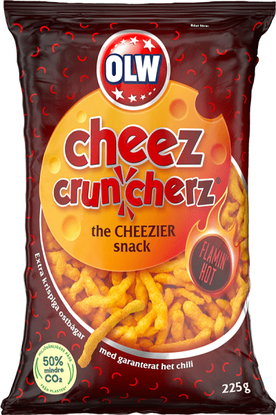 OLW cheez cruncherz Flamin’ Hot